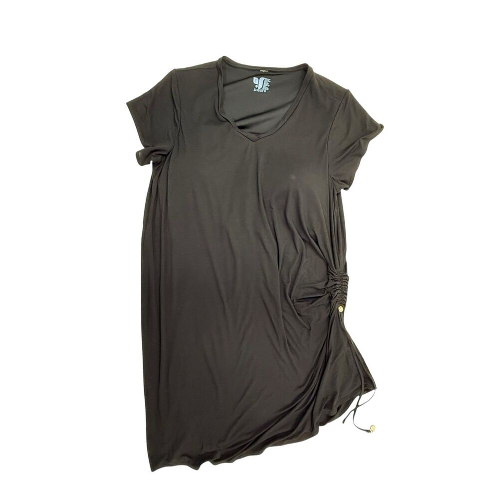 Shebird One & Done Dress Size 7 XL Black Short Sleeve A-Line Drawstring on Side